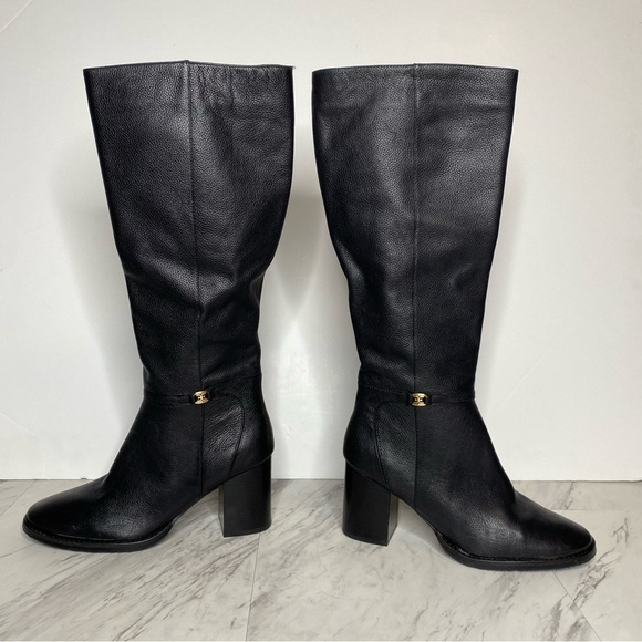 Sam Edelman Elsy Black Leather Heeled Tall Boot 11M - Picture 7 of 15